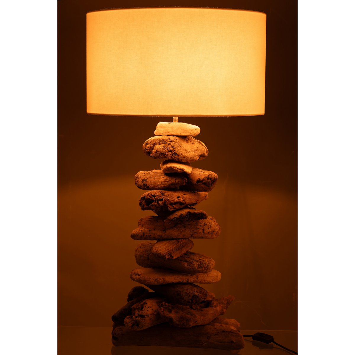 J-Line lamp + kap - hout - naturel/beige - small