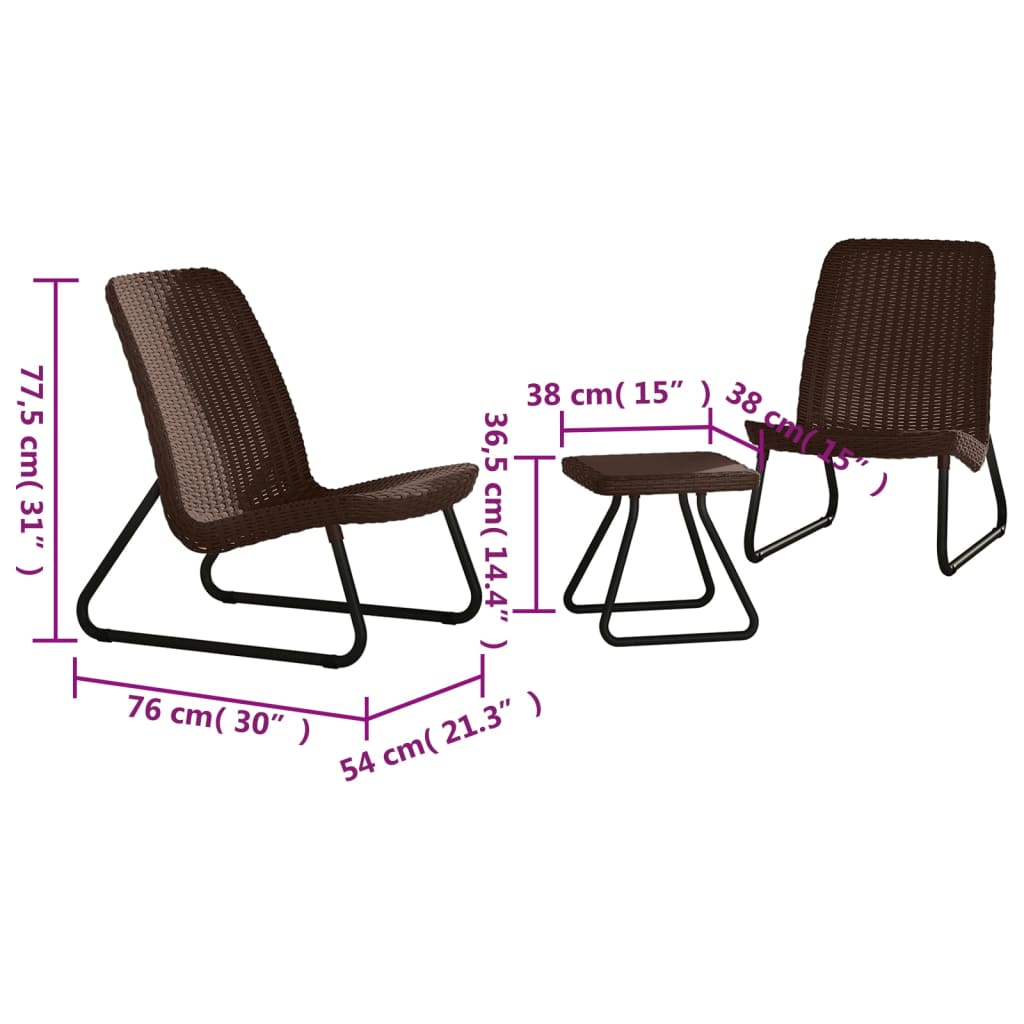 Keter Loungeset Rio 3-delig 218155