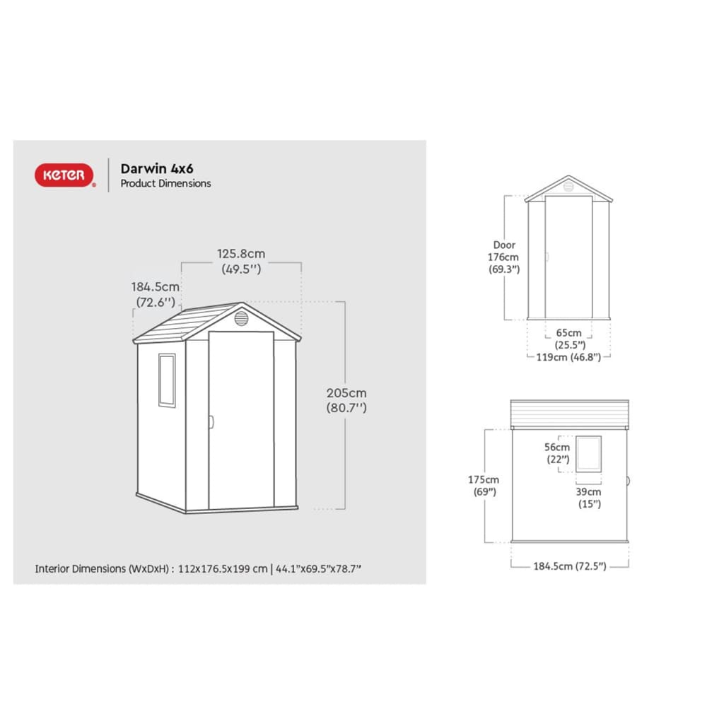 Keter Tuinschuur Darwin 46 hout-look