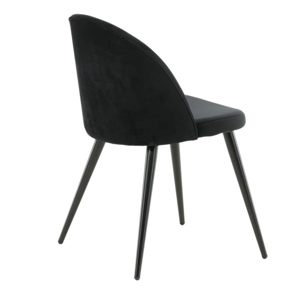 Venture Home Eetkamerstoelen 2 st Velvet fluweel zwart