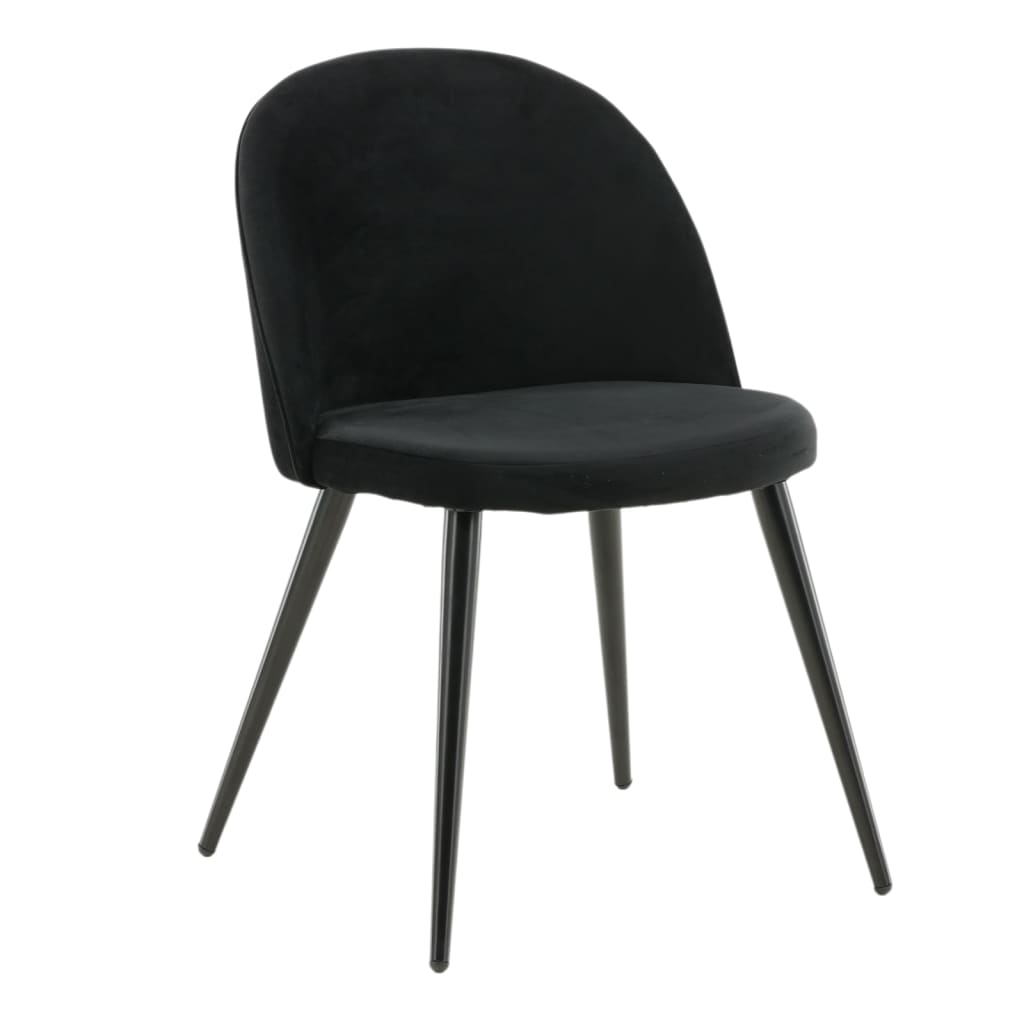 Venture Home Eetkamerstoelen 2 st Velvet fluweel zwart