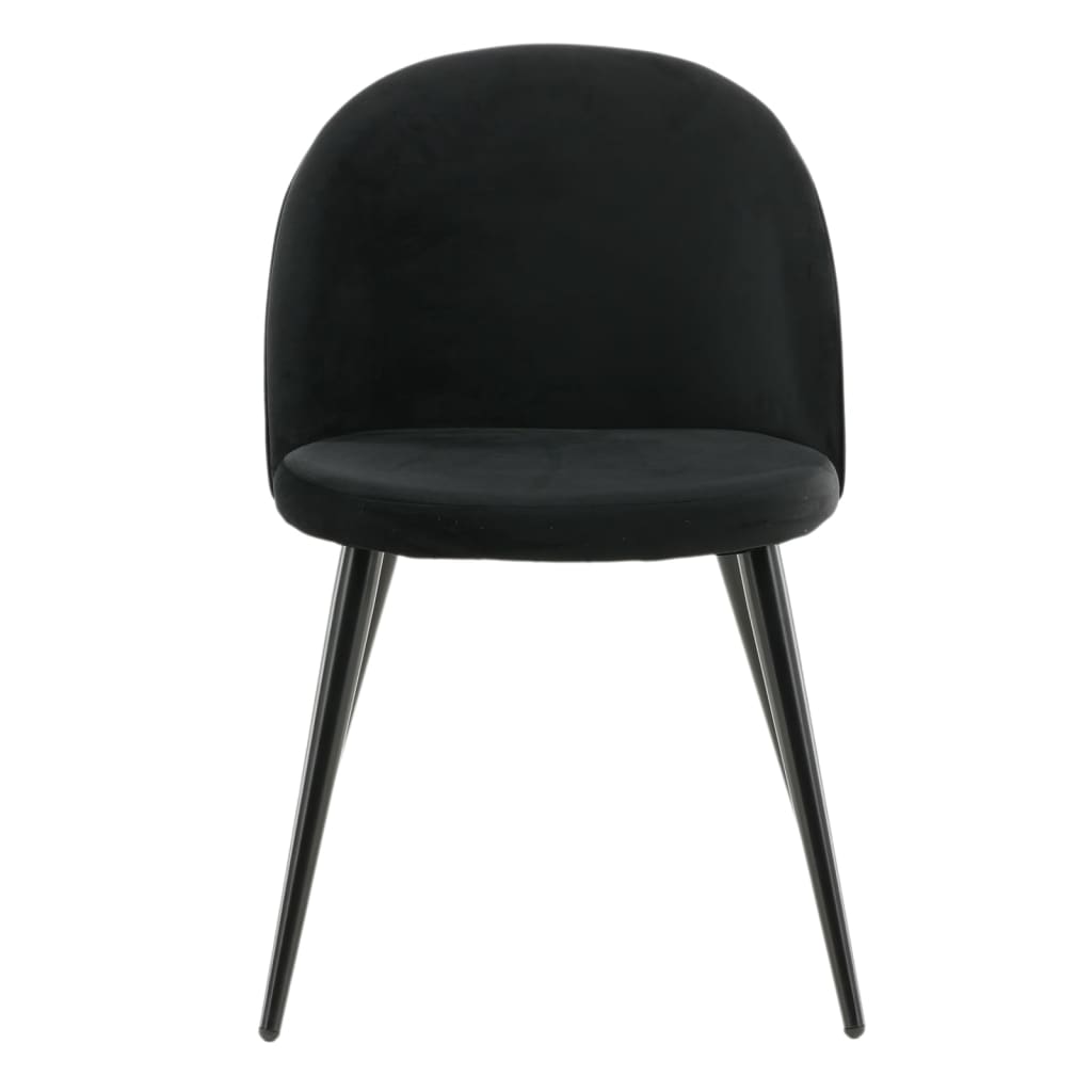 Venture Home Eetkamerstoelen 2 st Velvet fluweel zwart