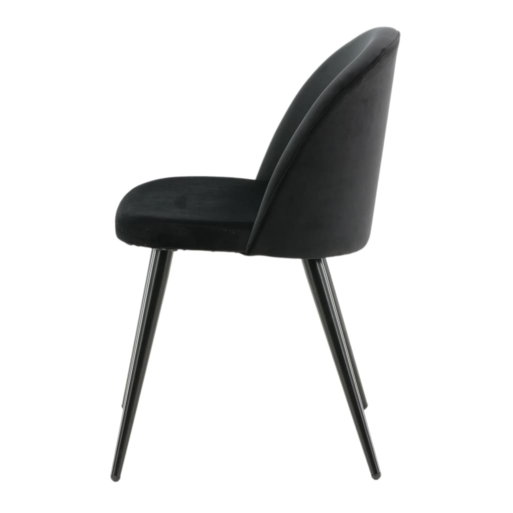 Venture Home Eetkamerstoelen 2 st Velvet fluweel zwart