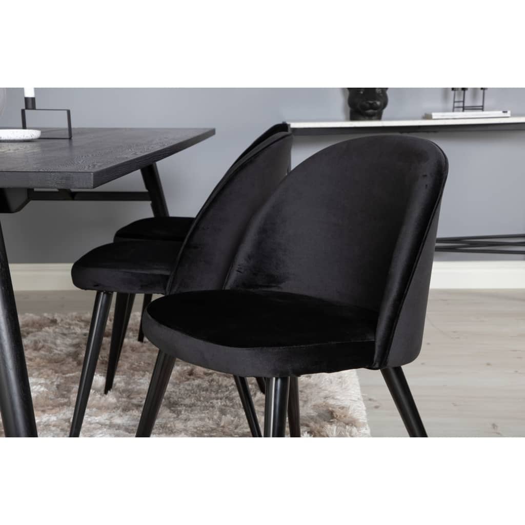 Venture Home Eetkamerstoelen 2 st Velvet fluweel zwart