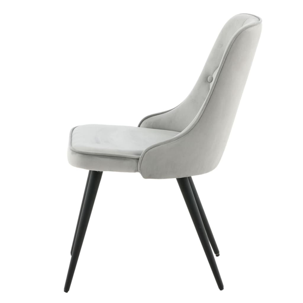 Venture Home Eetkamerstoelen 2 st Velvet Deluxe lichtgrijs en