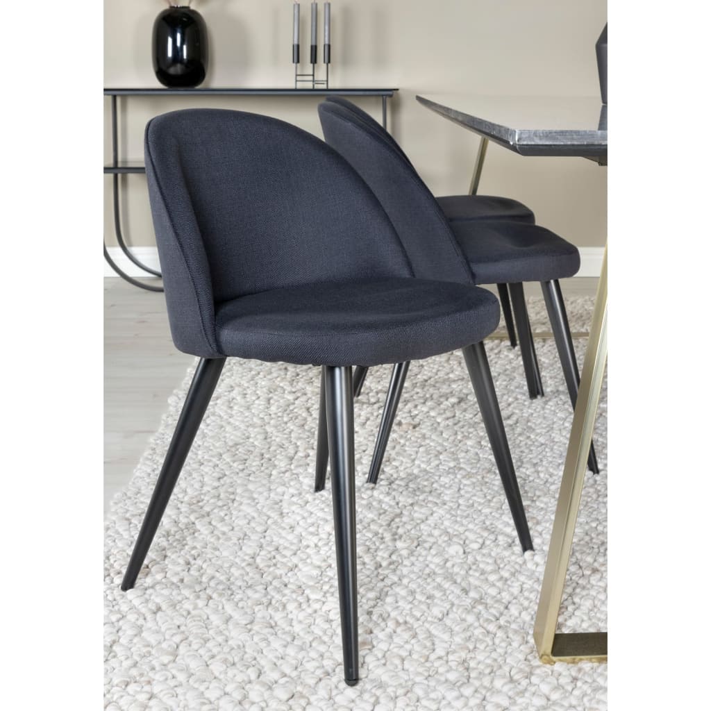 Venture Home Eetkamerstoelen 2 st Velvet fluweel zwart