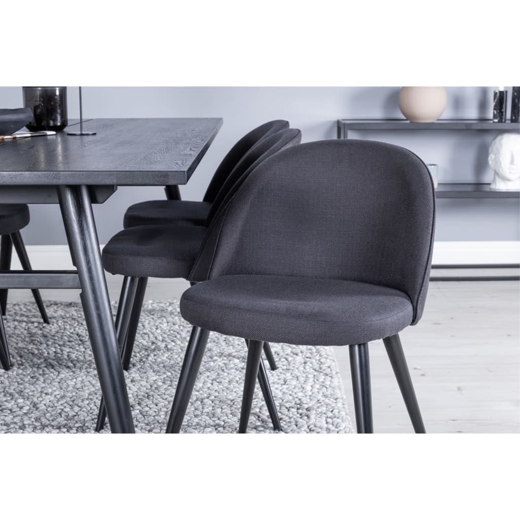 Venture Home Eetkamerstoelen 2 st Velvet fluweel zwart