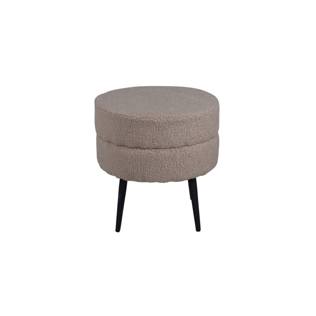 Venture Home Poef Pot 40x40x40 cm teddystof zwart en