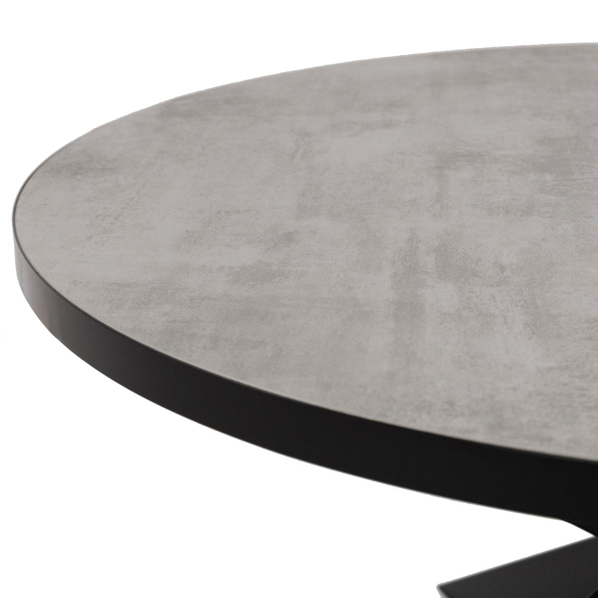 Stalux Ronde eettafel 'Daan' 135cm, kleur zwart / beton