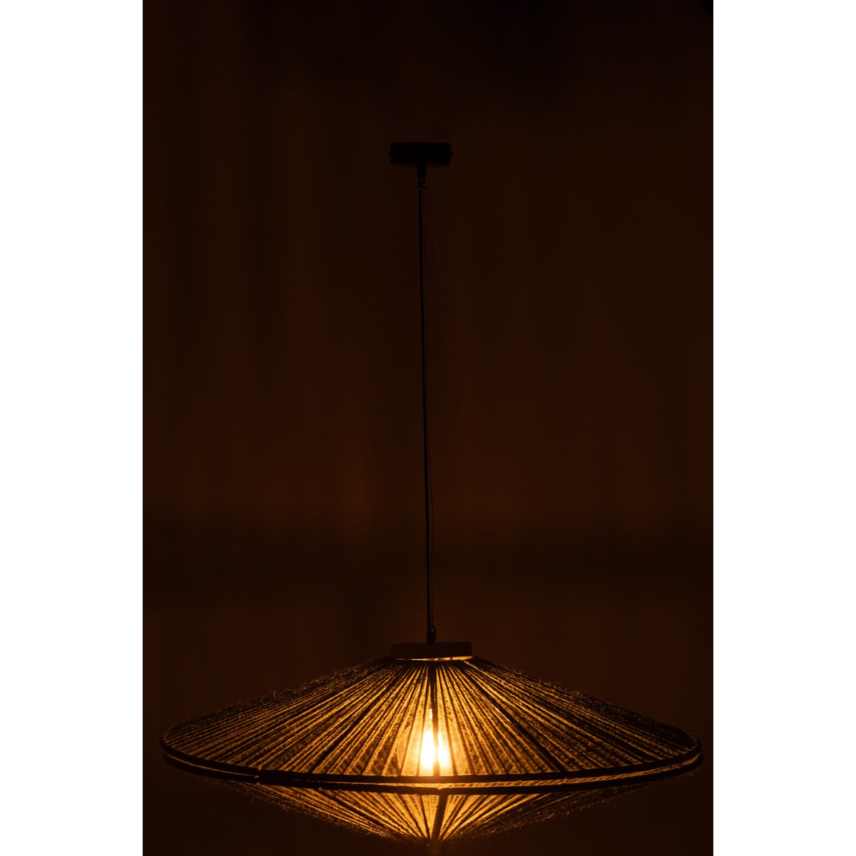 J-Line Hanglamp Ovni Ijzer/Jute Groen Large