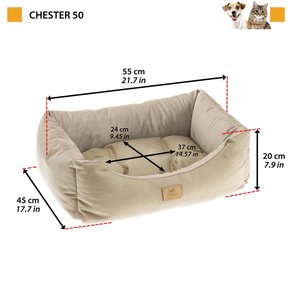 Ferplast Honden- en kattenbed Chester 50 beige