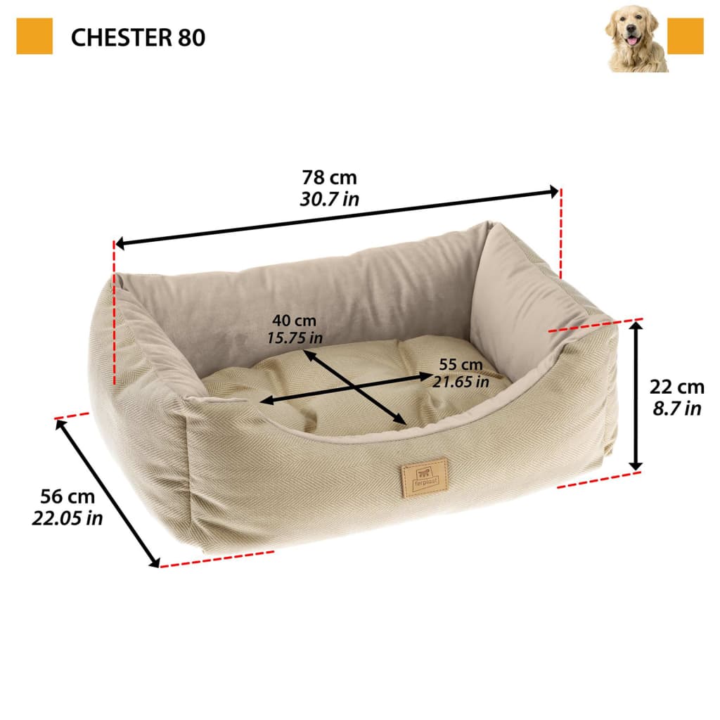 Ferplast Honden- en kattenbed Chester 80