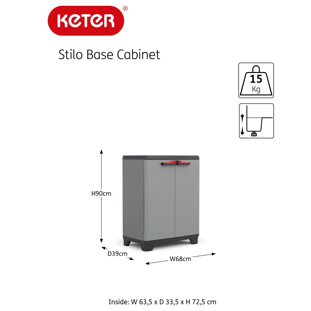 Keter Opbergkast Stilo 173 cm grijs en zwart