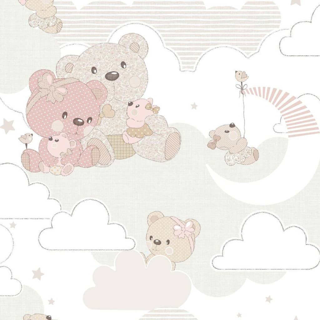 Noordwand Behang Mondo baby Hug Bears en beige