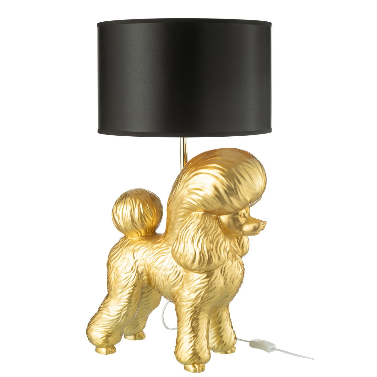 J-Line Lamp Hond Poodle Resine Goud