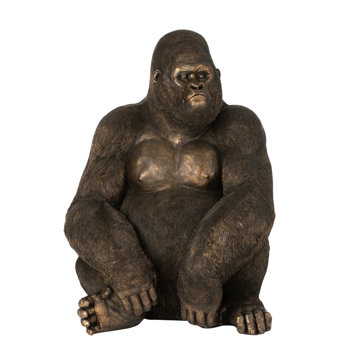 J-Line figuur Gorilla - polyresin - donkerbruin - large