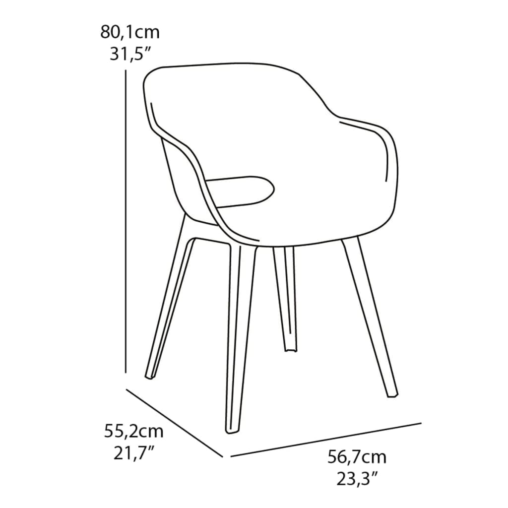 Keter Tuinstoelen Akola 2 st grijs