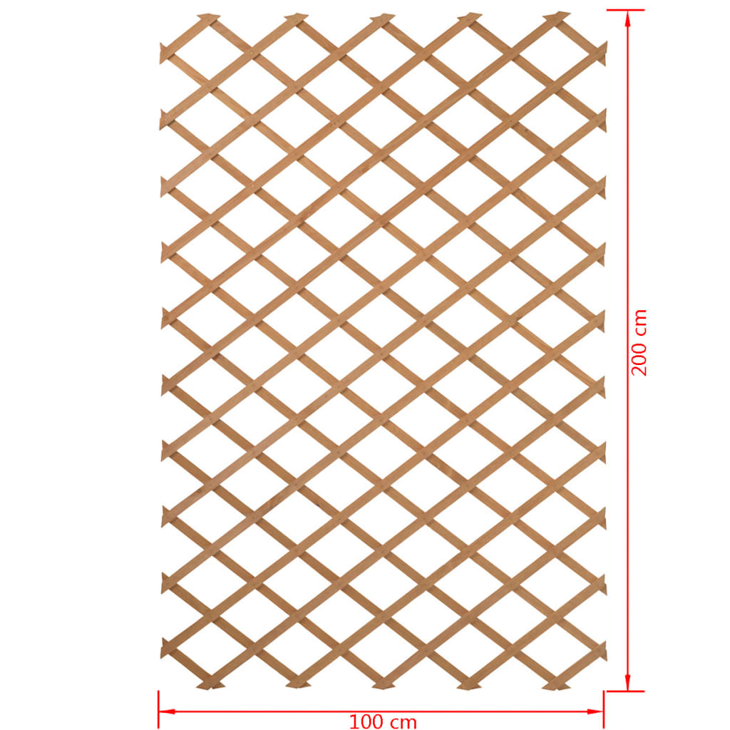 Nature Latwerk voor tuin 100x200 cm natuurlijk hout 6041703