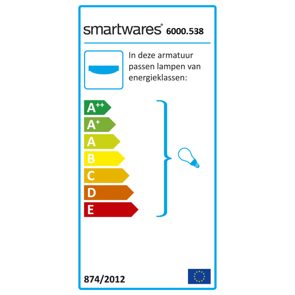 Smartwares Plafondlamp 30x30x10 cm zwart