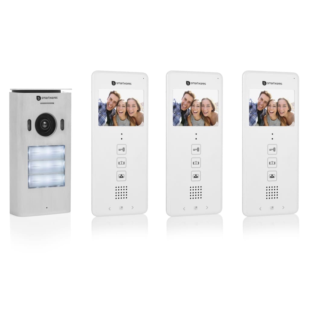 Smartwares Video-intercomsysteem 3 appartementen 20,5x8,6x2,1 cm wit