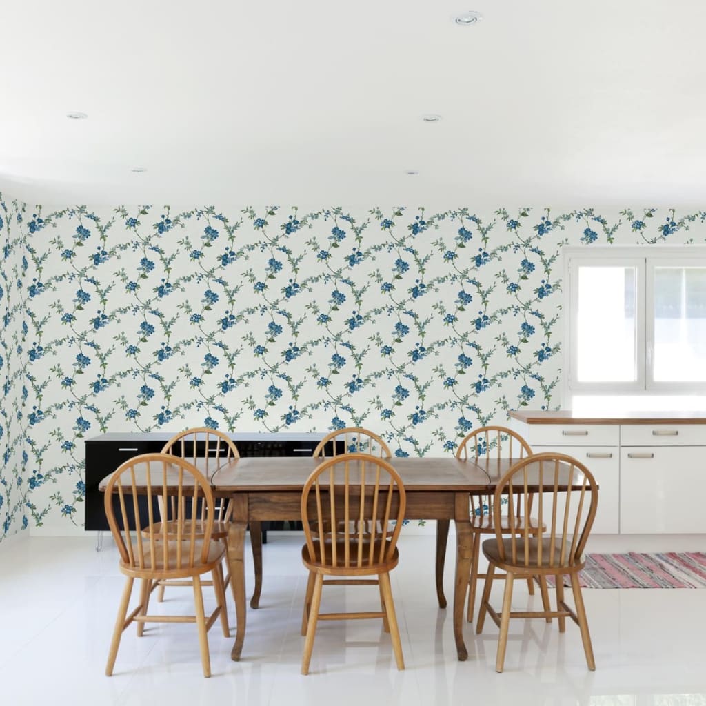 DUTCH WALLCOVERINGS Behang Flower lichtblauw