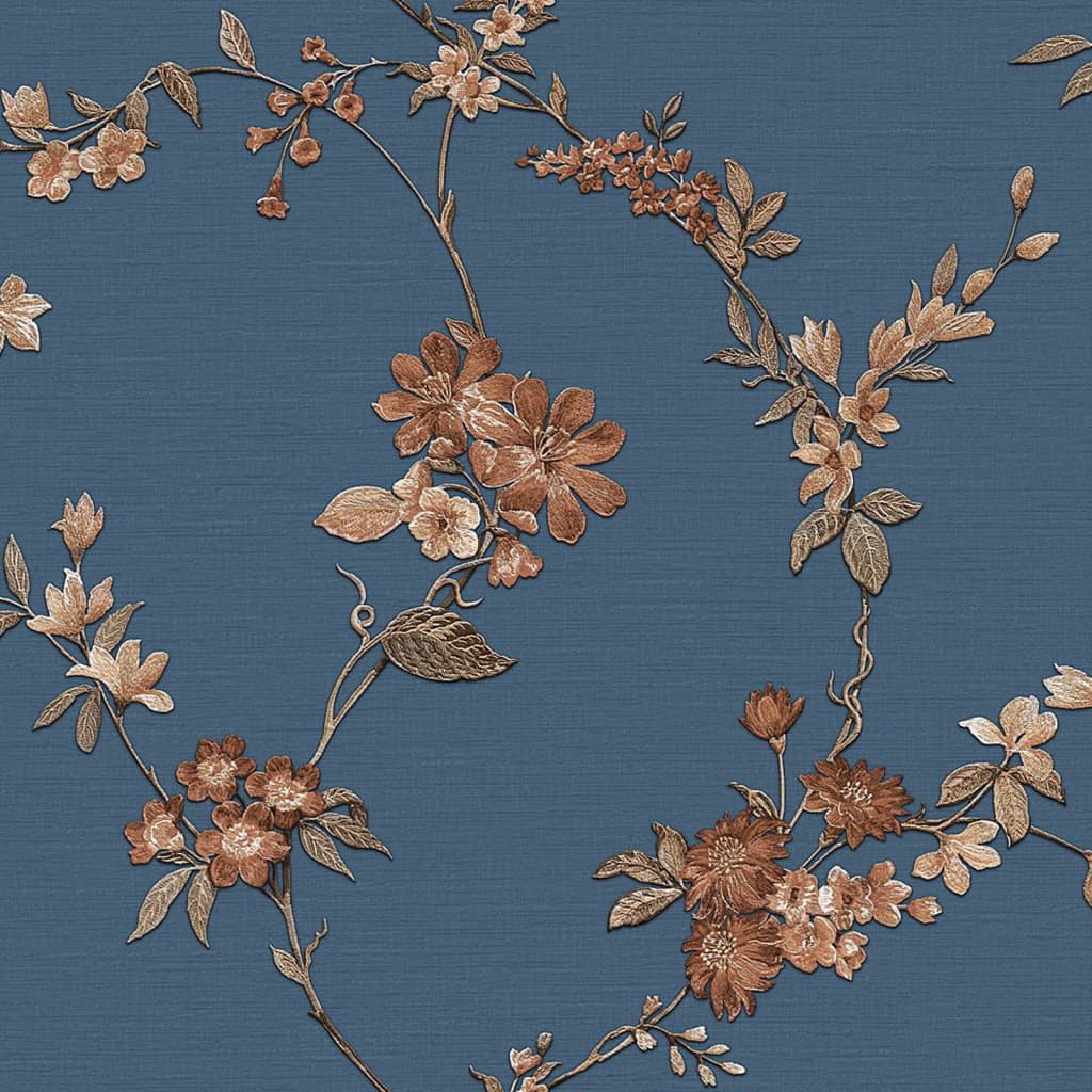 DUTCH WALLCOVERINGS Behang Flower lichtblauw