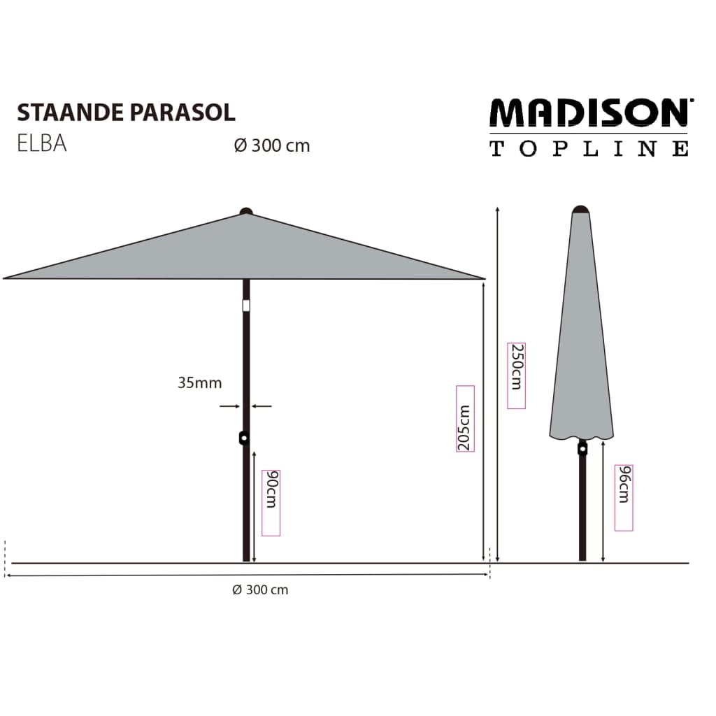 Madison Parasol Elba 300 cm