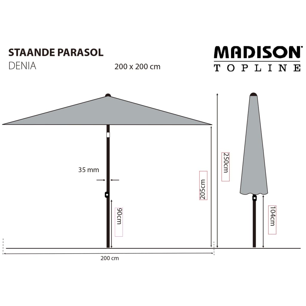 Madison Parasol Denia 200x200 cm ecru