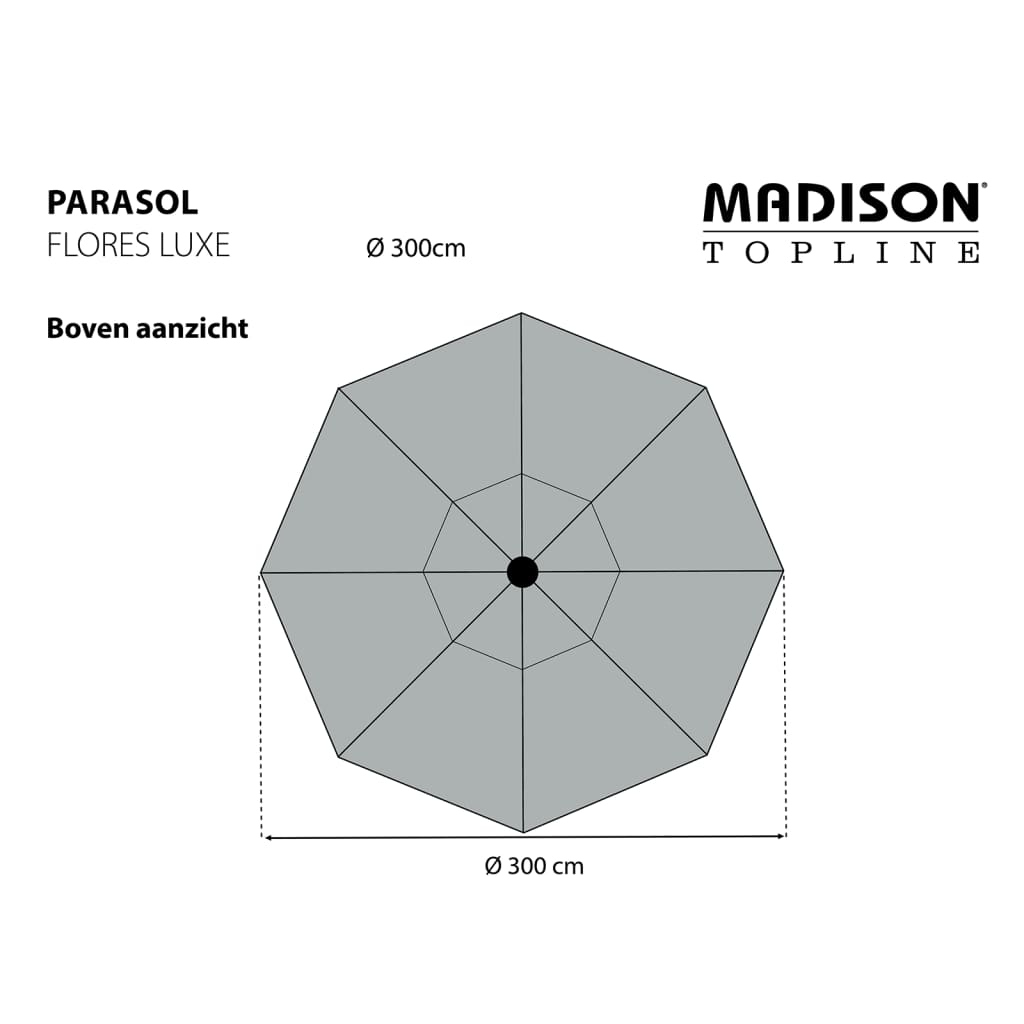 Madison Parasol Flores Luxe rond 300 cm