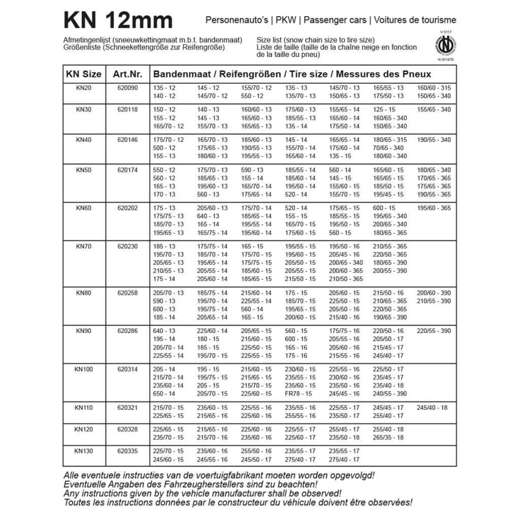 ProPlus Sneeuwkettingen 16 mm KB39 2 st