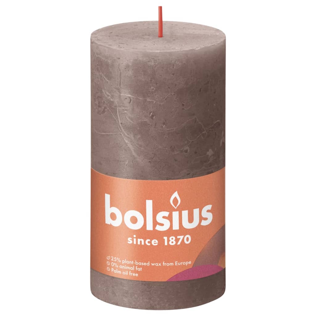 Bolsius Stompkaarsen Shine 4 st rustiek 130x68 mm