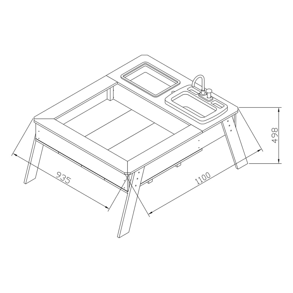 AXI Zand- en watertafel Linda met speelkeuken bruin en wit