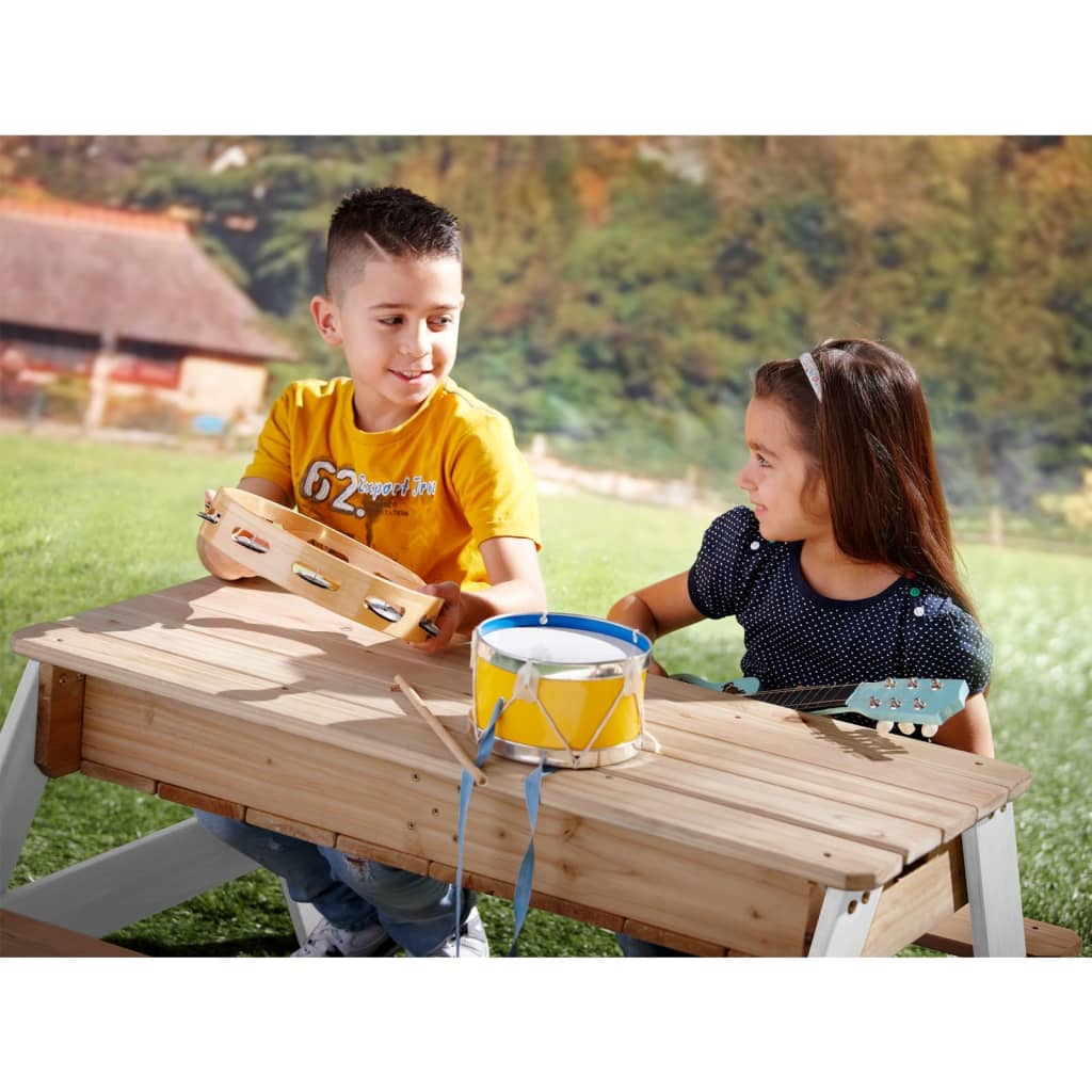 AXI Zand- en waterpicknicktafel Nick met parasol bruin en