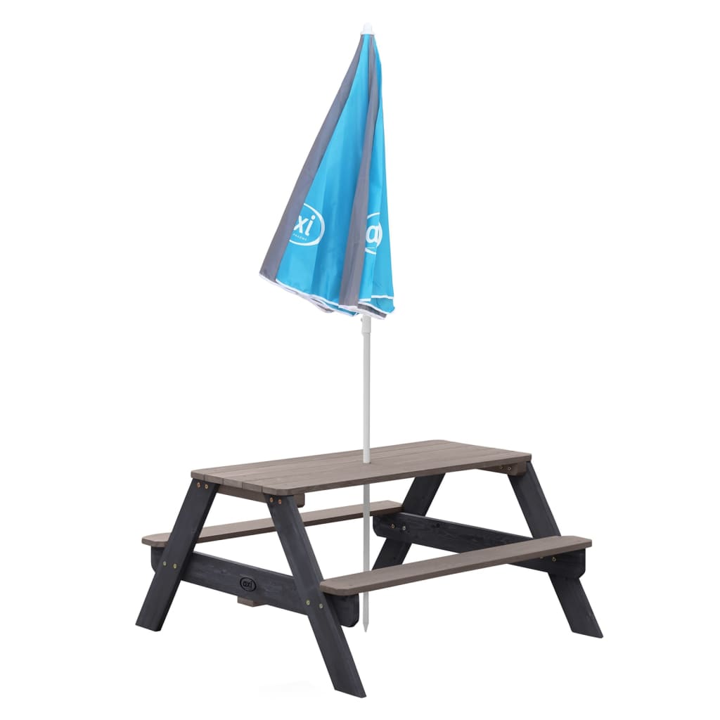 AXI Kinderpicknicktafel Nick met parasol bruin en wit