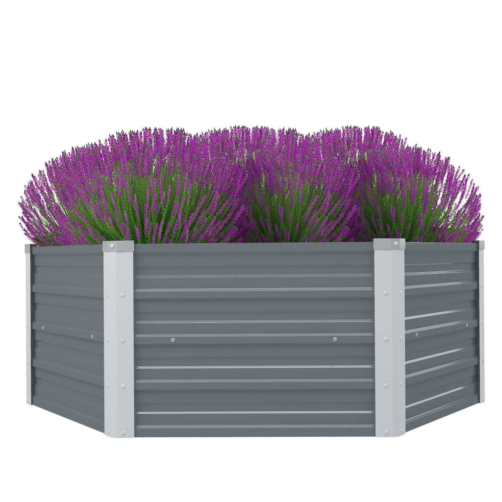 Plantenbak verhoogd 129x129x46 cm gegalvaniseerd staal