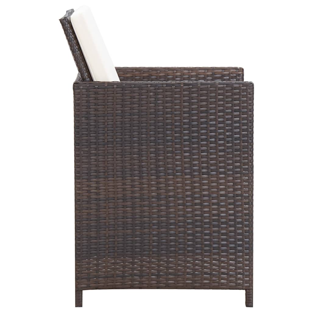 5-delige Tuinset met kussens poly rattan