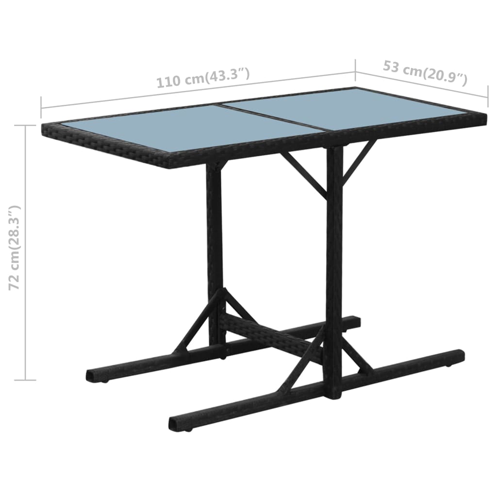 3-delige Bistroset met kussens poly rattan