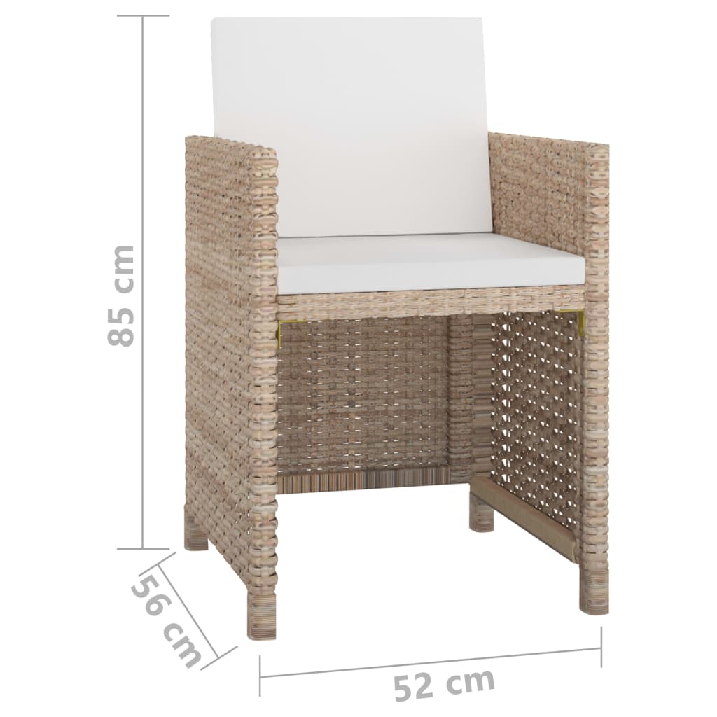 9-delige Tuinset met kussens poly rattan