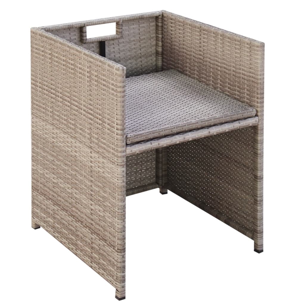 9-delige Tuinset met kussens poly rattan