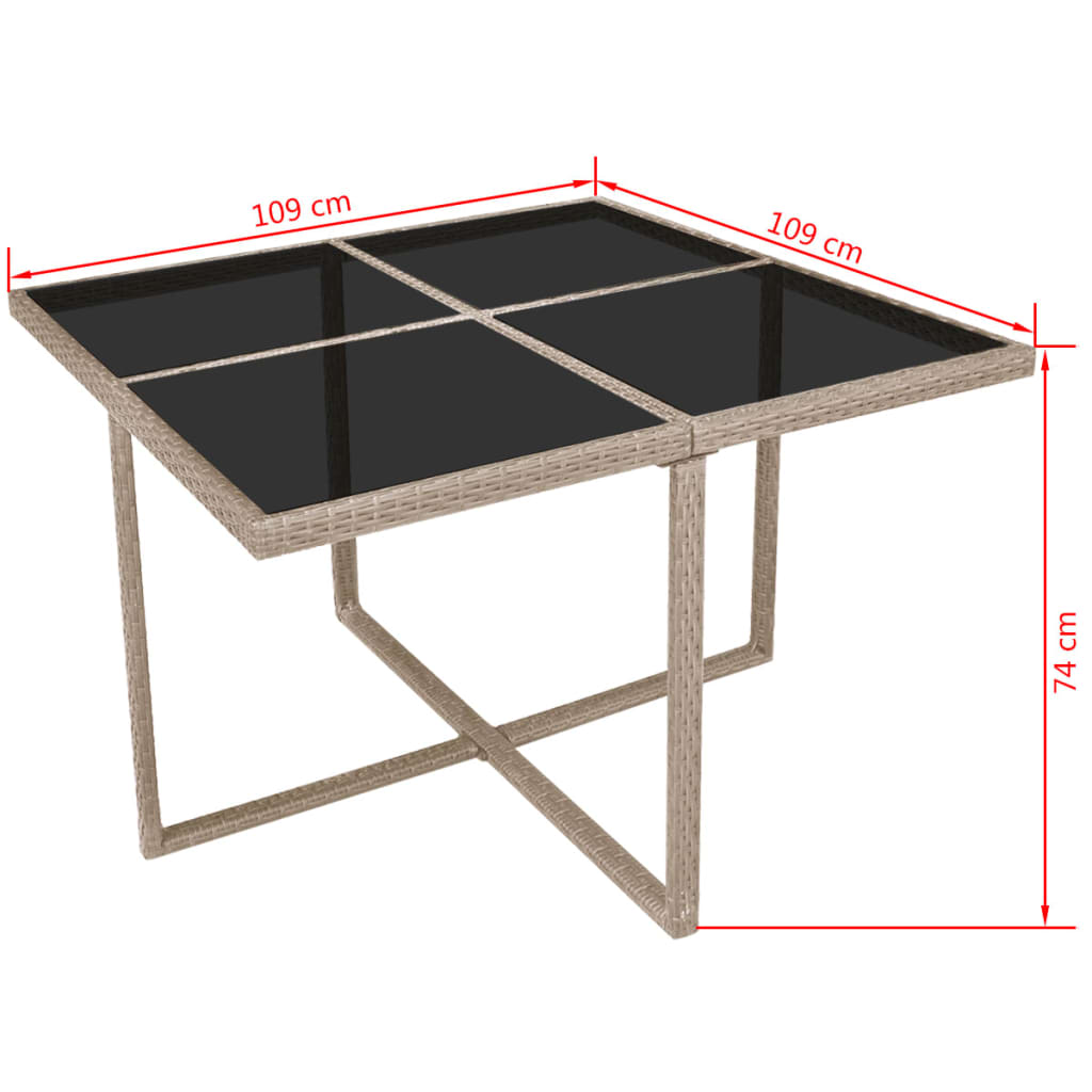 9-delige Tuinset met kussens poly rattan