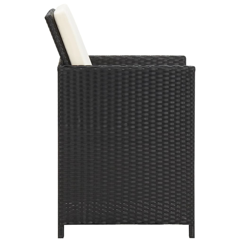 Tuinstoelen 2 st met kussens poly rattan