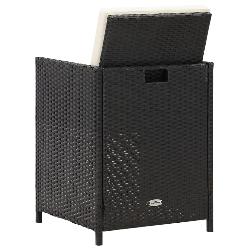 Tuinstoelen 2 st met kussens poly rattan