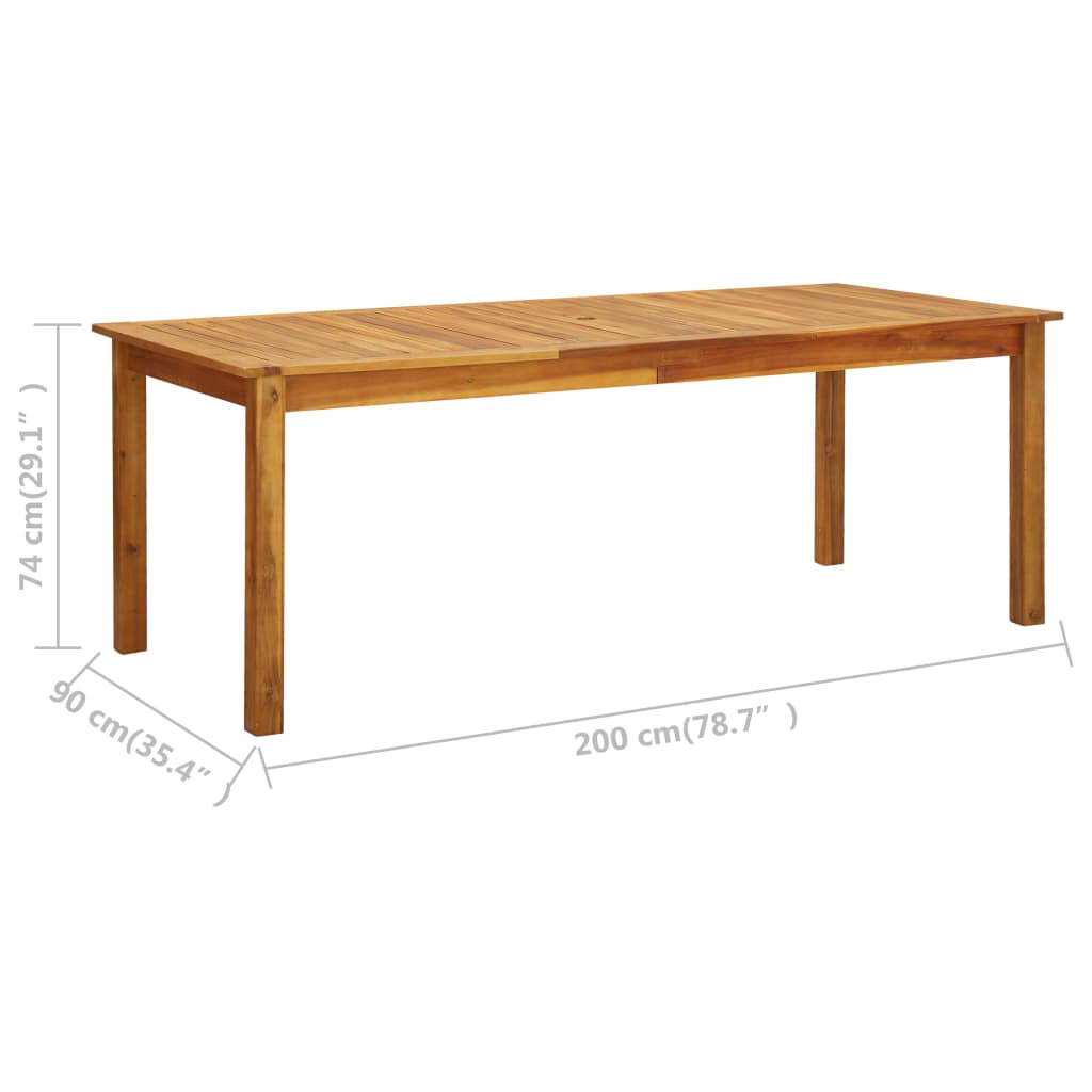 Tuintafel 200x100x75 cm massief acaciahout