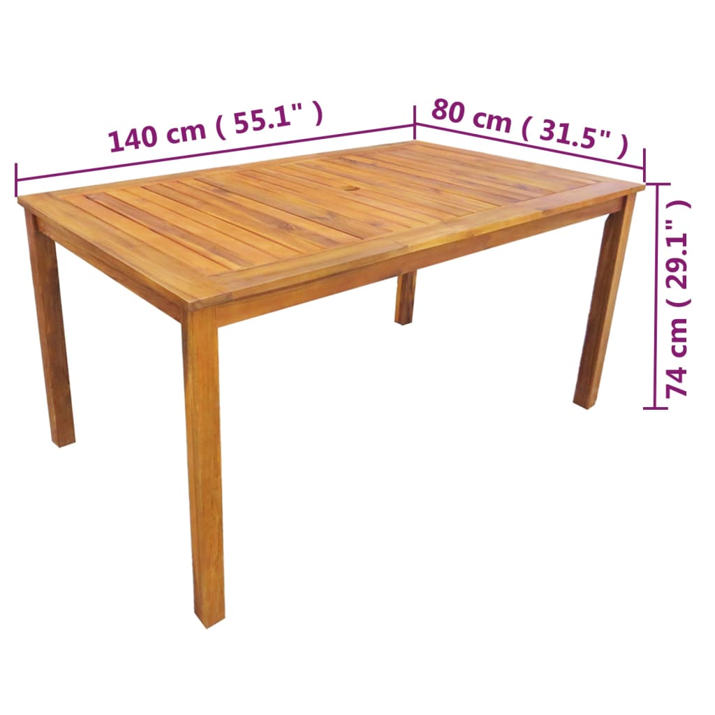 5-delige Tuinset massief acaciahout