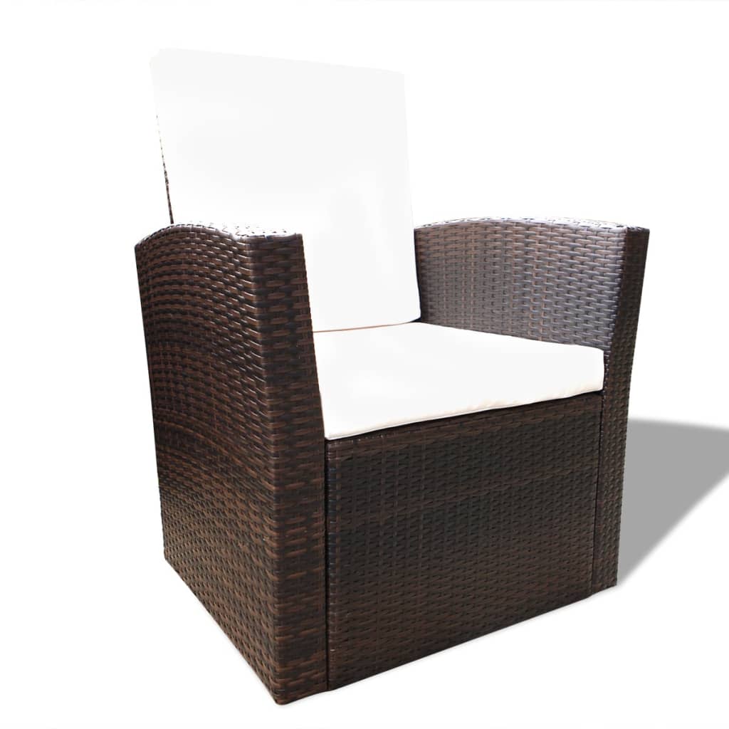 16-delige Loungeset met kussens poly rattan