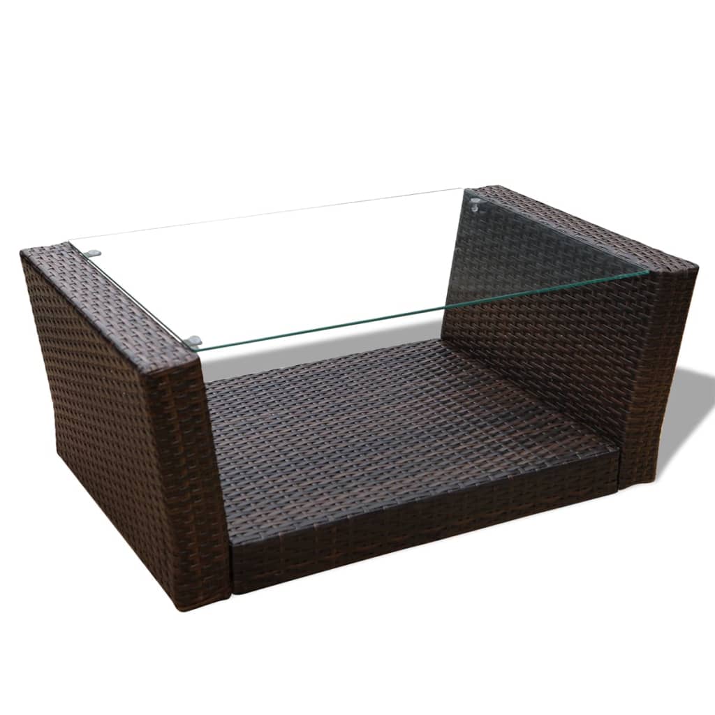 16-delige Loungeset met kussens poly rattan