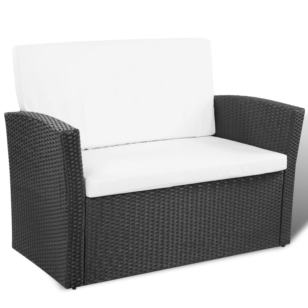 16-delige Loungeset met kussens poly rattan