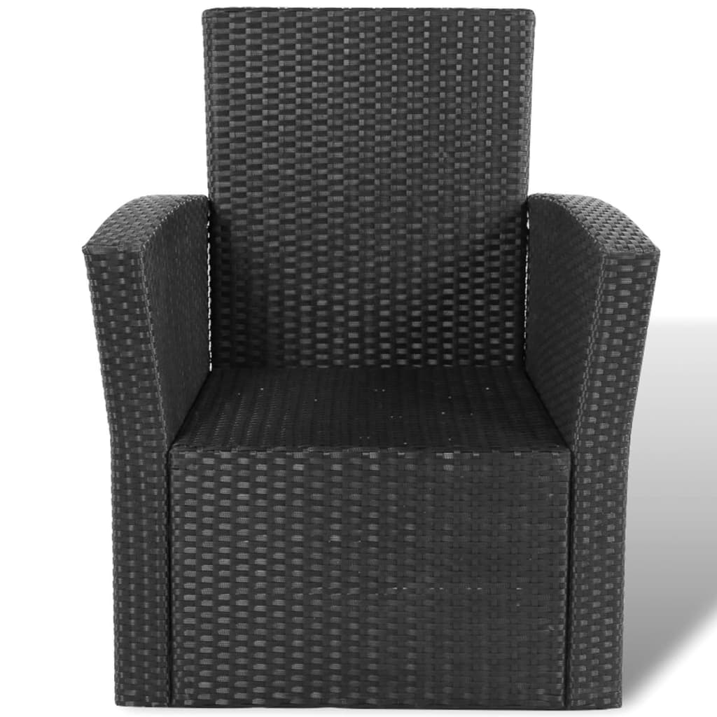 16-delige Loungeset met kussens poly rattan