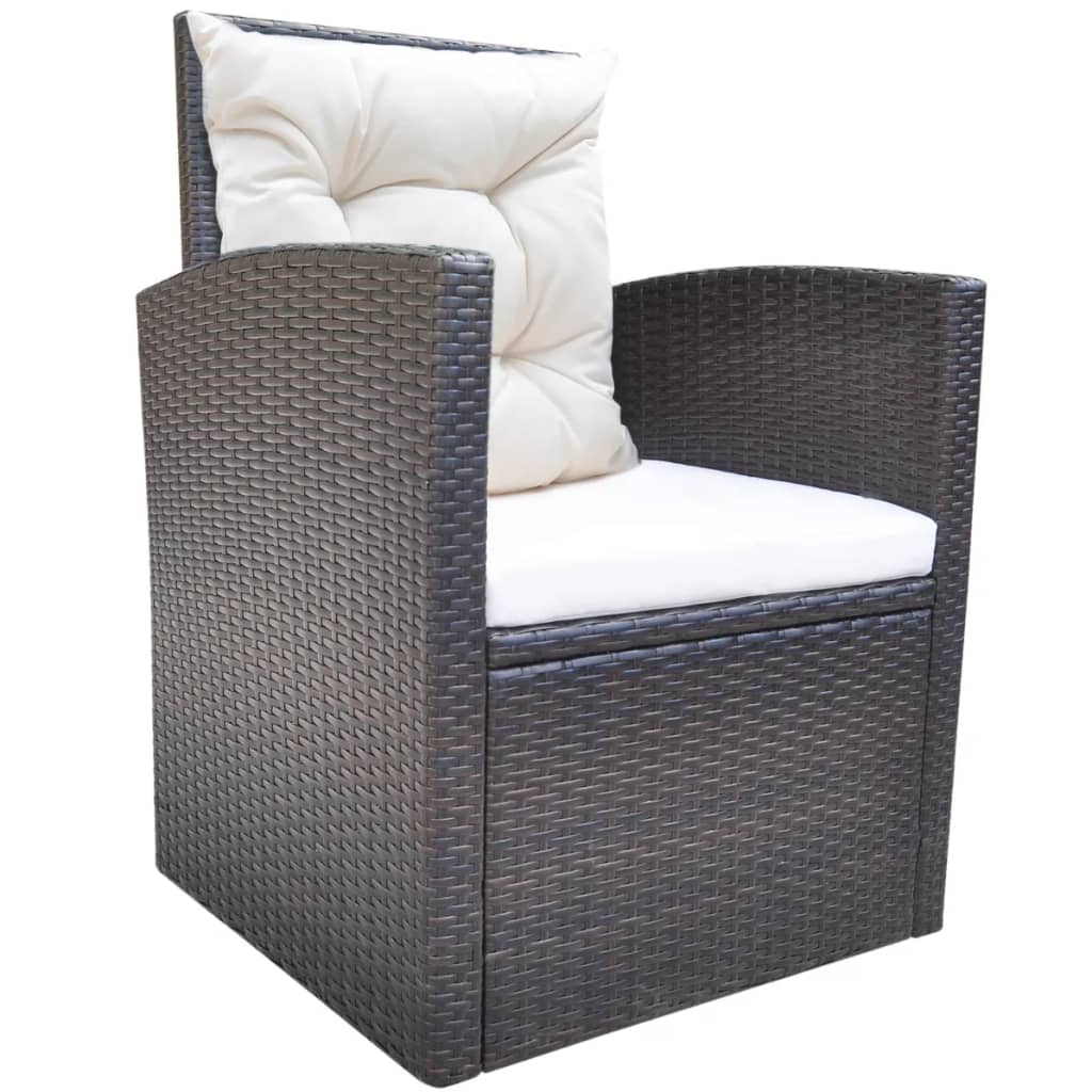 6-delige Tuinset met kussens poly rattan