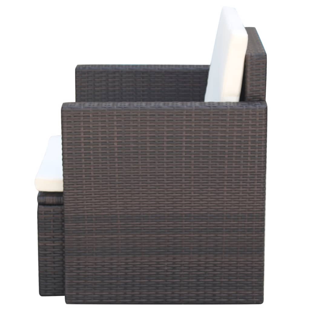 Tuinstoel met kussens poly rattan